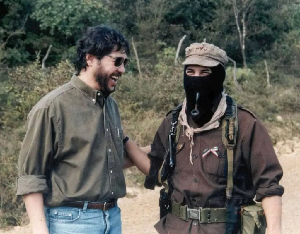 Jaime Martínez Veloz en Chiapas durante los Acuerdos de San Andrés
